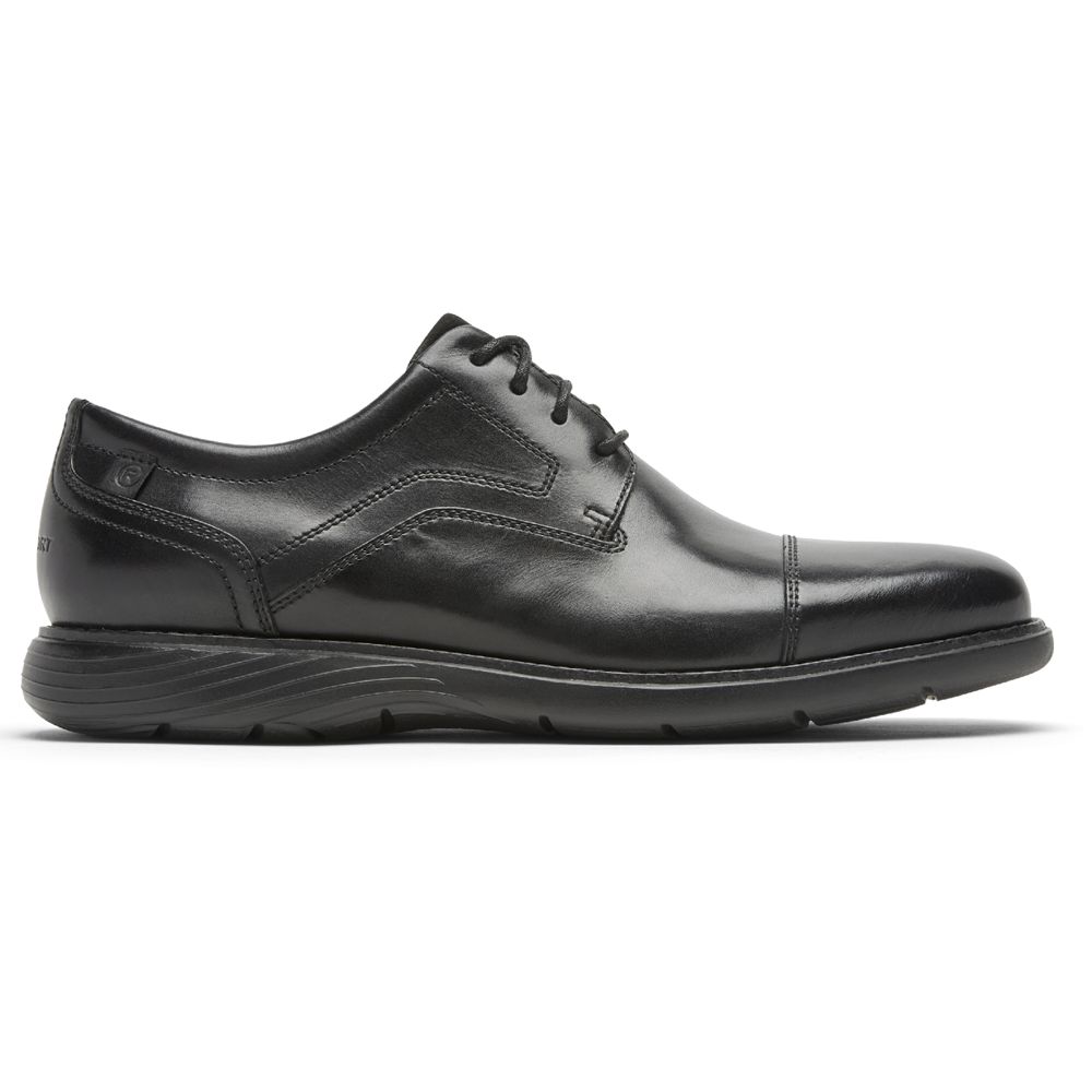 Rockport Garett Cap Toe - Mens Oxfords - Black - NZ (FSP-132487)